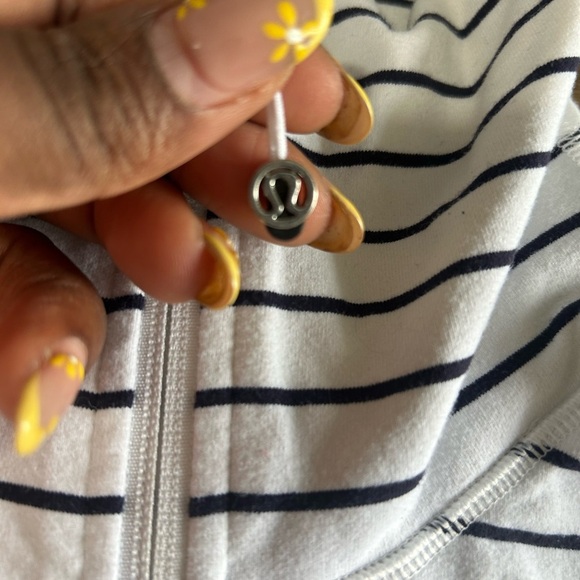 lululemon athletica Striped White and Navy Sweater - Picture 2 of 5